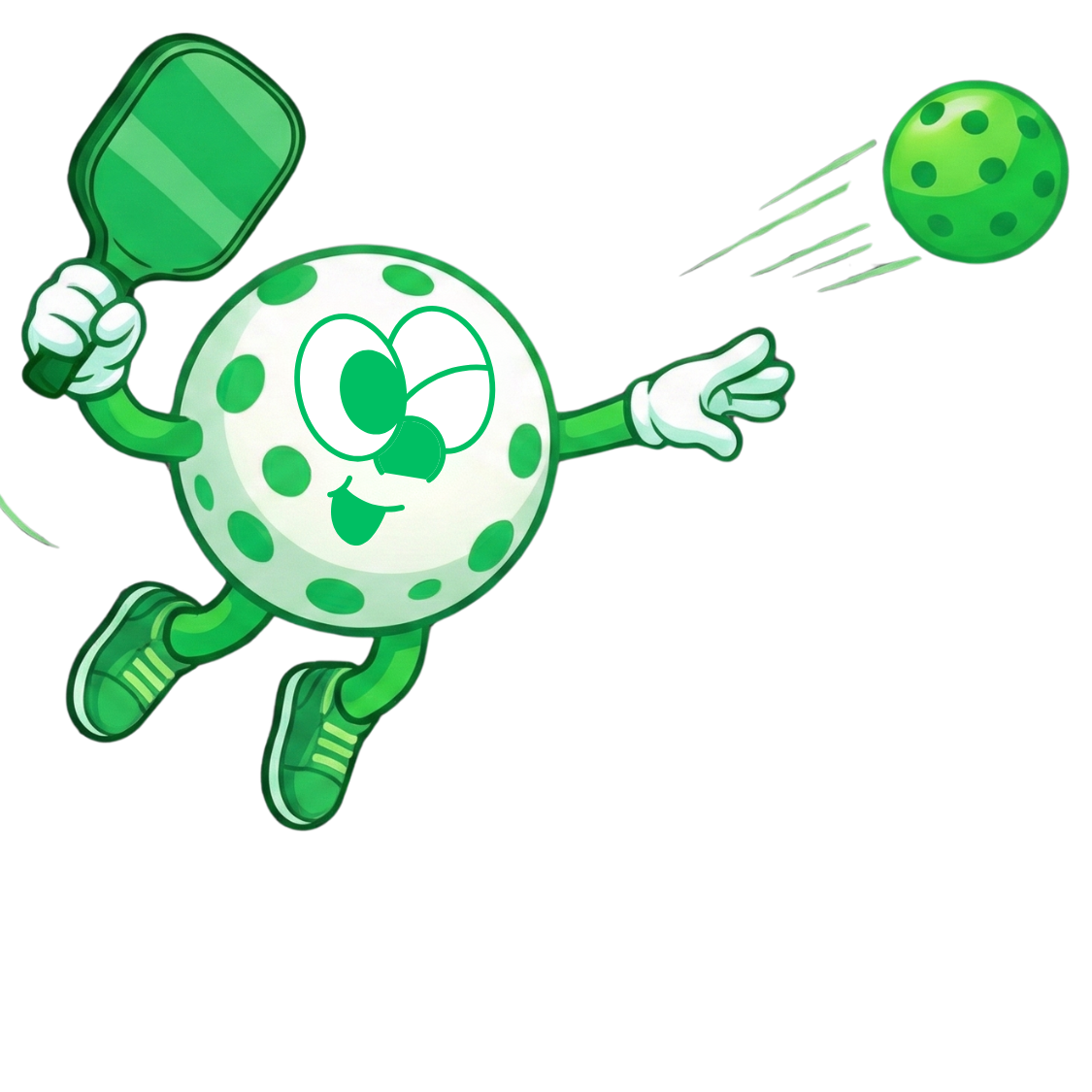 Dinkli Mascot Playing Pickleball
